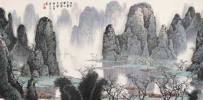 白雪石 唐人诗意图 镜心